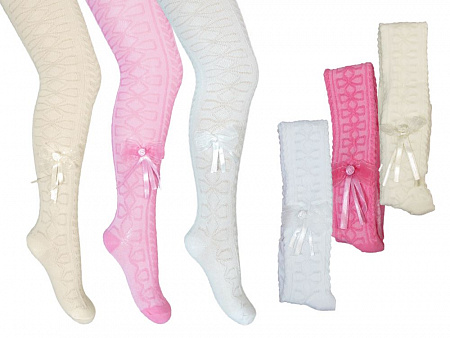 Жаккардовые колготки с аксессаром для девочки  KBS